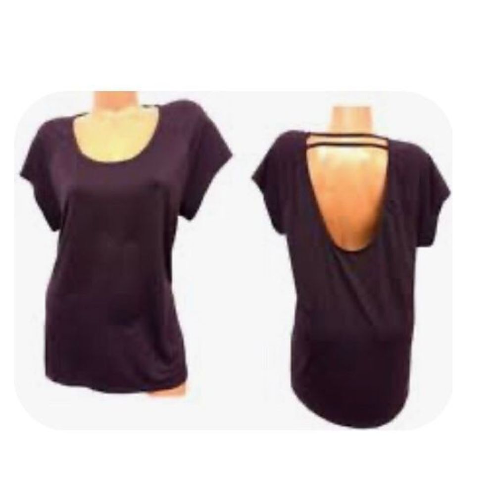 Champion Women’s Pullover Shirt Sleeve Dark Purple U shape Crew Neck Shirt Size